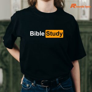 Bible Study Hub Logo Funny Sarcastic Adult Humor T-shirt Mockup
