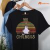 Big Chungus Sunset T-shirt hanging on a hanger