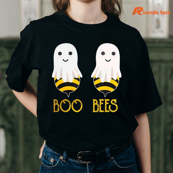Boo Bees Halloween T-shirt is worn on the body