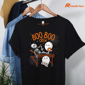 Boo Boo Crew Halloween T-shirt hanging on a hanger