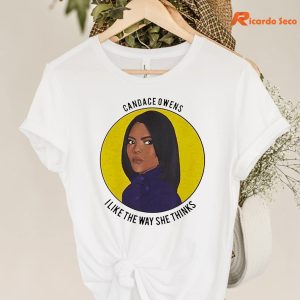 Candace Owens I like the way she thinks T-shirt hanging on a hanger