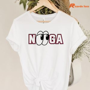 Chattanooga Lookouts Nooga T-shirt hanging on a hanger