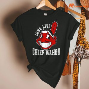 Chief Wahoo T-shirt hangs on a hanger