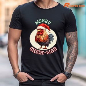 Christmas Chicken T-Shirt is worn on the body