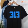 Detroit Lions 313 T-shirt hanging on a hanger