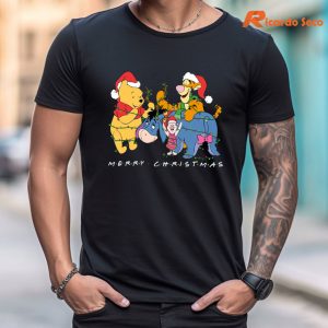 Disney Winnie The Pooh Christmas Lights T-shirt is worn on the body