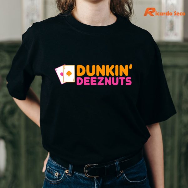Dunkin Deez-Nuts Pocket Aces T-shirt wearing on the body
