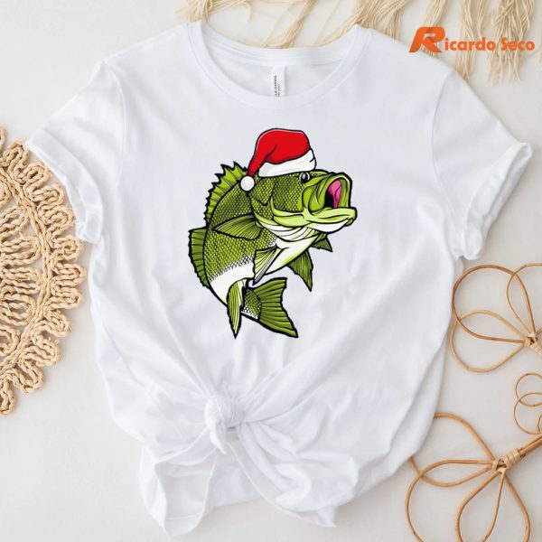 Fishing Christmas Pajama Fish Santa Fisherman Angler T-Shirt