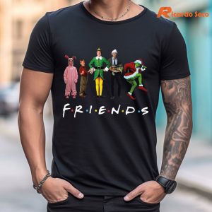 Friends Christmas T-shirt is worn on the body