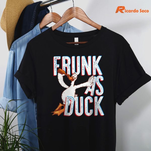 Frunk As Duck Funny T-shirt hanging on a hanger
