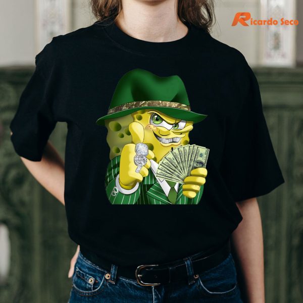 Gangster Spongebob T-shirt is being worn on the body