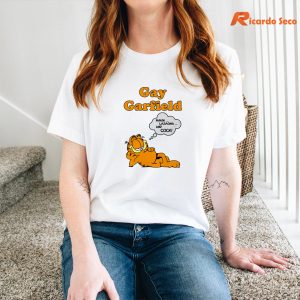Gay Garfield T-shirt are worn on the body