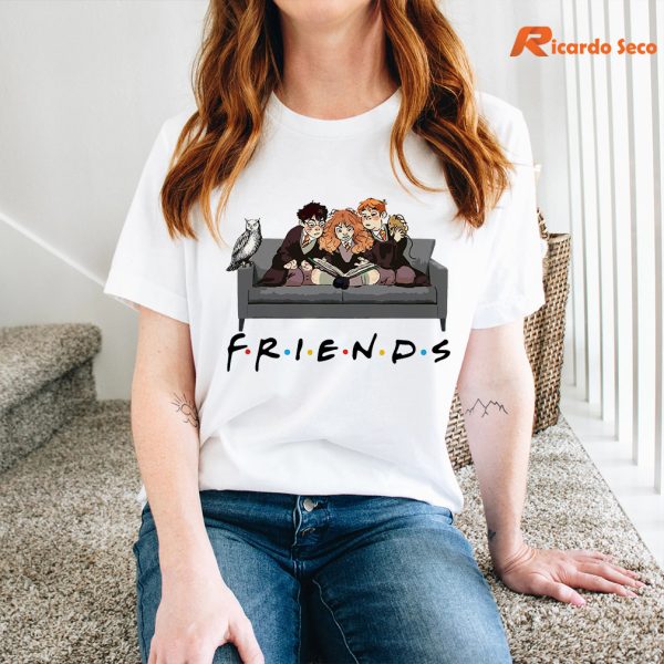 Harry Potter Friends Parody T-shirt is being worn on the body