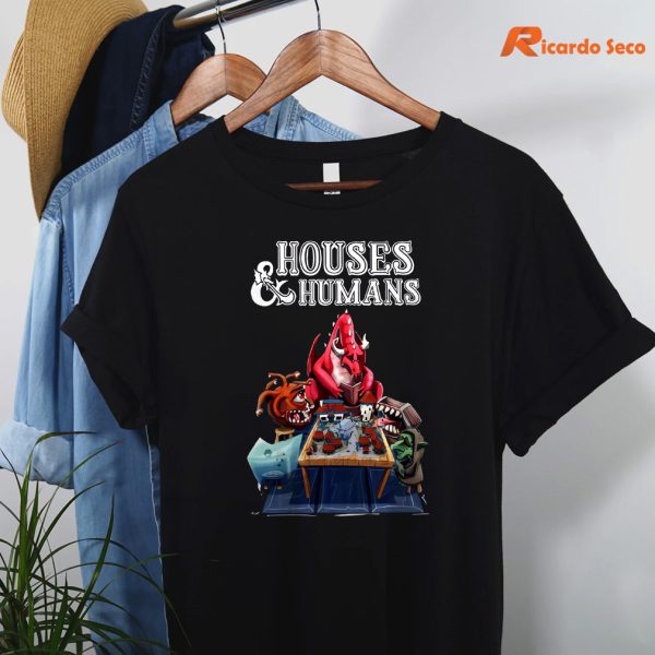 Houses & Humans House Master Tabletop Game T-shirt hanging on the hanger