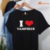 I Heart Vampires T-shirt hanging on the hanger