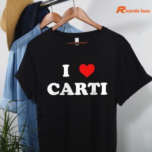 I Love Carti T-shirt hanging on the hanger