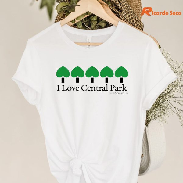I Love Central Park T-shirt hanging on the hanger