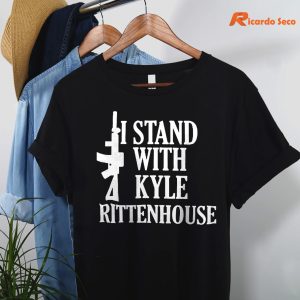 I stand with Kyle Rittenhouse T-shirt hanging on a hanger