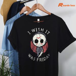 I Wish It Was Friday Jason Voorhees T-shirt hanging on the hanger