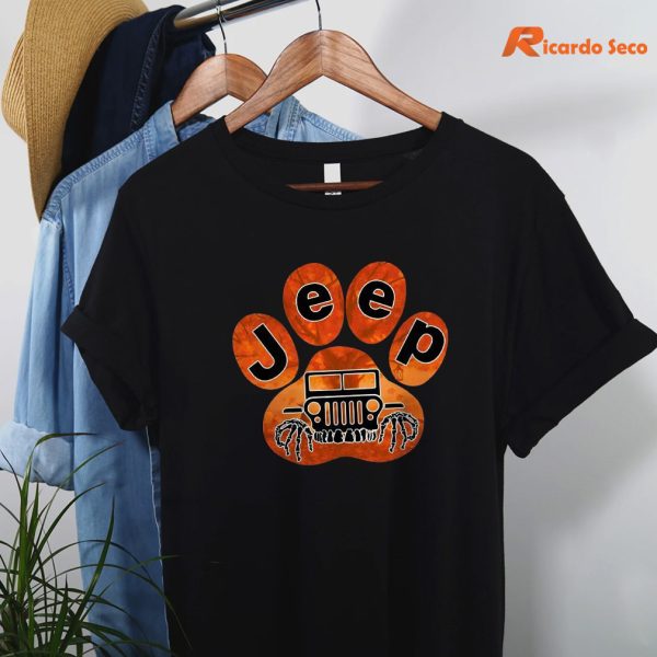 Jeep And Dogs Halloween T-shirt hanging on a hanger