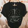 Jesus Christmas Begins With Christ T-shirt hanging on a hanger