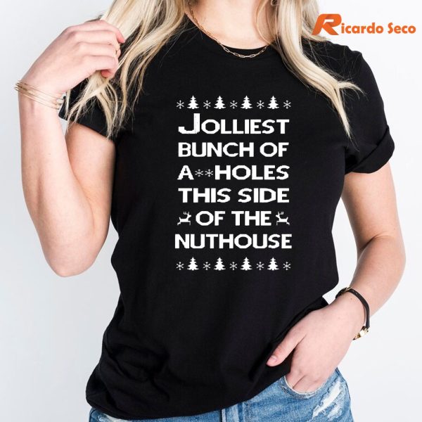 Jolliest Bunch of Christmas Vacation T-Shirt is worn on the body