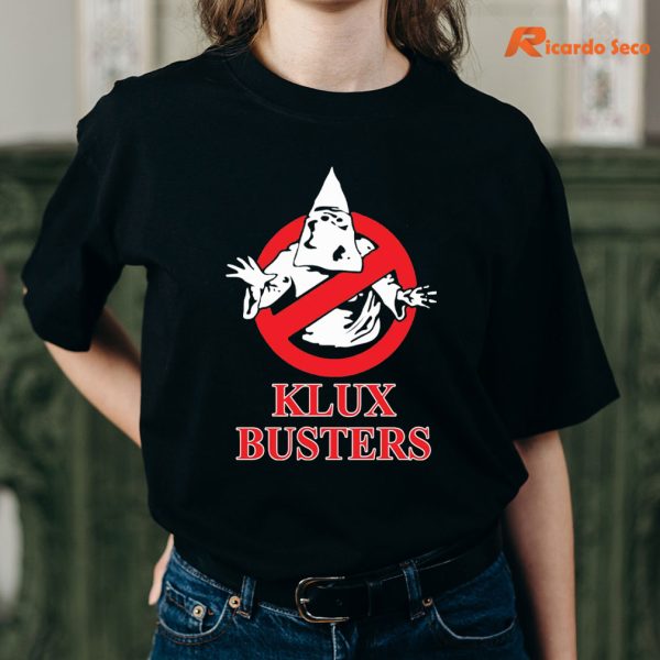 Klux Busters T-shirt is being worn