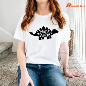 Mamasaurus T-shirt is worn on the human body