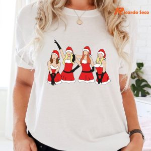 Mean Girls Christmas T-shirt is worn on the body