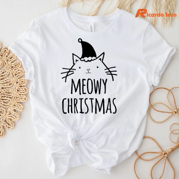 Meowy Christmas Cat T-shirt