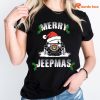 Merry Jeepmas funny Christmas T-shirt is worn on the body