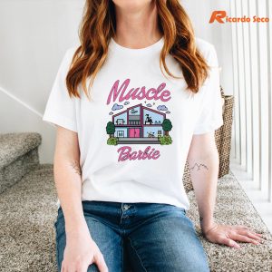 Muscle Barbie T-shirt is worn on the human body