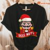 Naughty Nutcracker Deez Nuts Christmas T-shirt hanging on the hanger