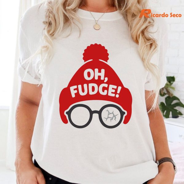 Oh Fudge Funny Christmas T-shirt is worn on the body