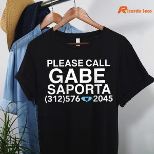 Please Call Gabe Saporta T-shirt hanging on the hanger
