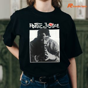 Poetic Justice T-shirt being worn on the body