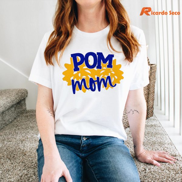 Pom Mom T-shirt being worn on the body