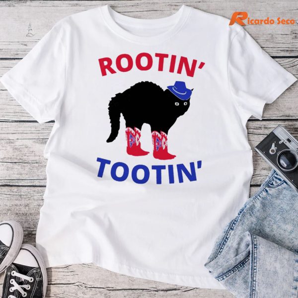 Rootin Tootin Cowboy Black Cat T-shirt