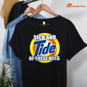 Sick and Tide T-shirt hanging on the hanger