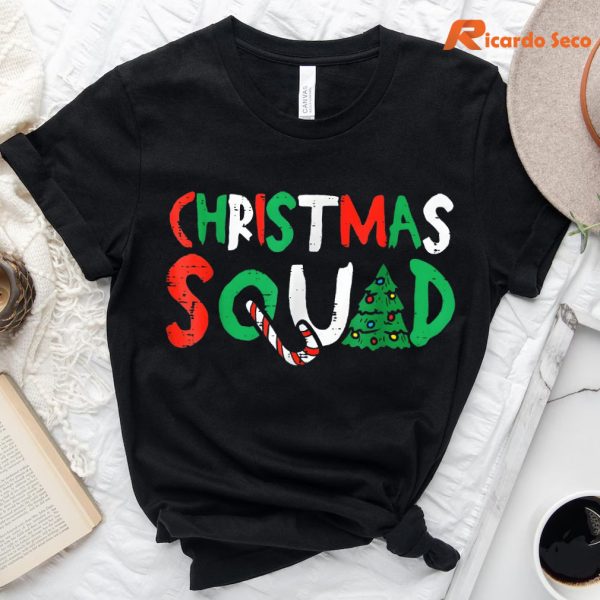 Squad Family Group Matching Shirts Funny Santa Elf Christmas T-Shirt