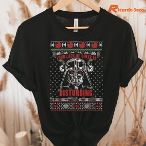 Star Wars Ugly Christmas Sith Lord T-Shirt hanging on a hanger