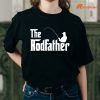 The Rodfather Funny Fishing T-shirt is worn on the human body