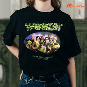 Weezer It’s Not Easy Being Weez 2002 Muppets Band T-shirt is worn on the human body
