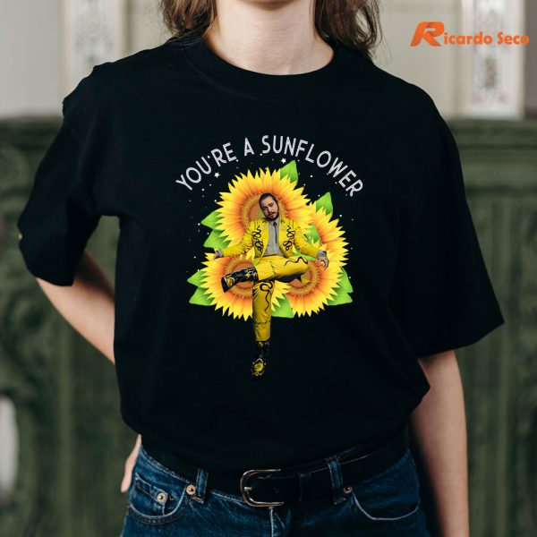 You’re A Sunflower T-shirt is being worn on the body