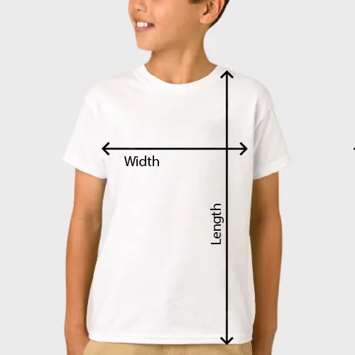 Youth T-shirt Size chart