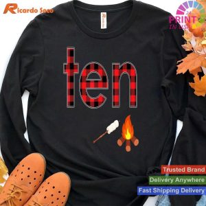 10th Birthday Fun Campfire Marshmallow Camping Shirt for Boys T-shirt