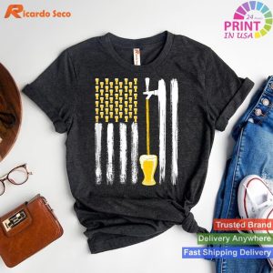 4th July Craft Beer American Flag Brewery T-shirt