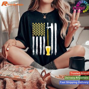 4th July Craft Beer American Flag Brewery T-shirt