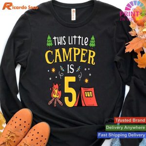 5th Birthday Camping Celebrate Five Years with Our Little Camper T-shirt