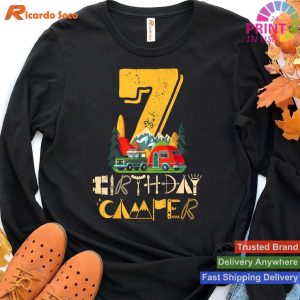 7th Birthday Camping Boy Celebrate Seven Years with Our T-shirt